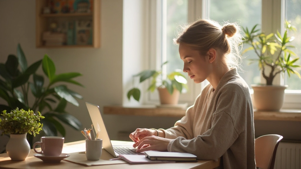 Fokussierter Morgen mit Kaffee und Journal