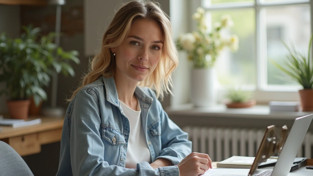 Produktive Person arbeitet fokussiert am Schreibtisch am Morgen
